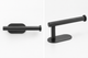 studio images of black toilet roll holder